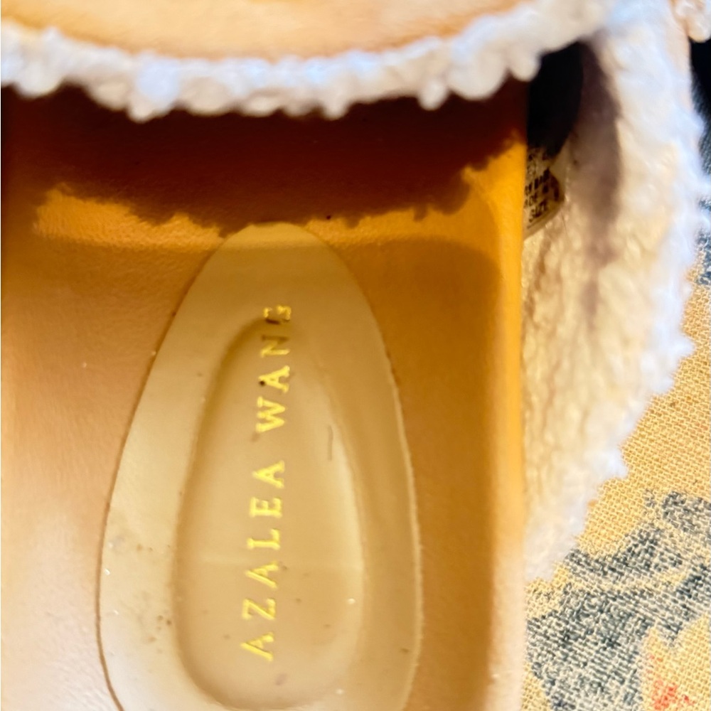 Studded Suede Shearling-Trim Mule Clogs worn once around the house - Picture 12 of 15